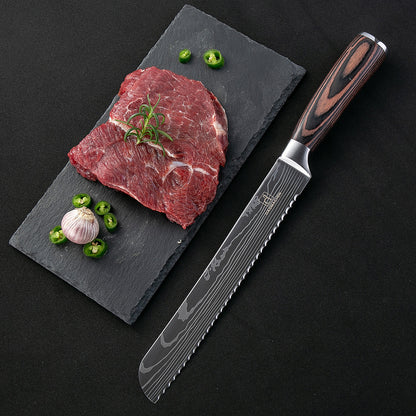 Damascus Style Kitchen Knife Set