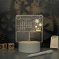 Acrylic Calendar Memo Board with LED Night Light